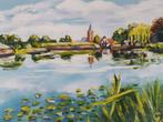 Impressionistisch schilderij gezicht op Naarden, Ophalen of Verzenden