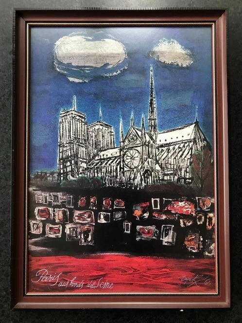 Reproductie schilderij Charles Eyck Paris, Seine, Notre Dame, Antiek en Kunst, Kunst | Schilderijen | Klassiek, Ophalen of Verzenden