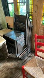 6 houten stapelstoelen uit oude kantine, Ophalen, Gebruikt, Bruin, Jaren '70