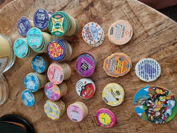 Flippo diverse soorten ongeveer 405 stuks, Verzamelen, Flippo's, Losse flippo's, Adventure, Cheetos 24 Game, Flying, Joker, Mega