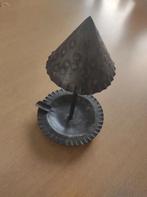 Antieke metalen asbak met deksel., Antiek en Kunst, Ophalen of Verzenden