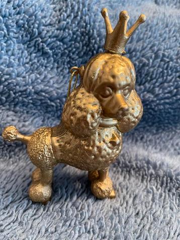 Kerst ornament Poedel goud glitter beschikbaar voor biedingen
