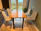Eettafel met 4 eetstolen set, Huis en Inrichting, Ophalen, Gebruikt, 100 tot 150 cm, 50 tot 100 cm