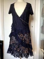 DIDI blauwe overslag- jurk mt 34 kanten voorkant en volants, Blauw, Didi, Ophalen of Verzenden, Zo goed als nieuw