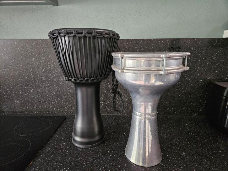turkse trommel (Darbuka) Vatan én Meinl djembee strak zwart, Muziek en Instrumenten, Percussie, Zo goed als nieuw, Trommel, Ophalen
