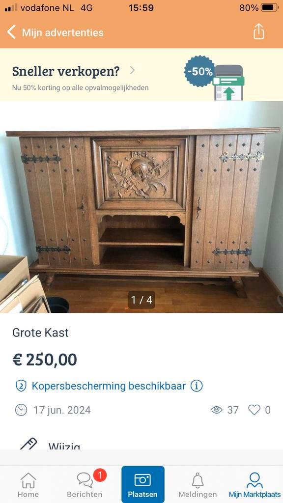 Mooie Kast met Besteklades & Glaswerk Ophanging, Huis en Inrichting, Kasten | Kledingkasten, Zo goed als nieuw, 100 tot 150 cm