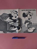 Mickey en Minnie Mouse poster. 70/80er jaren., Ophalen of Verzenden, Zo goed als nieuw