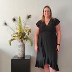 Zwarte Jurk met Franjes Melissa (One Size), Verzenden, Nieuw, Zwart, Onder de knie