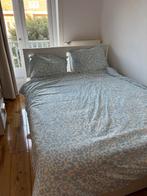 Queen Bed with 2 storage boxes, 140*200with mattress 20 cm, Ophalen, Wit, Tweepersoons, 140 cm
