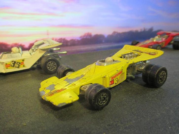 1:36 F1 Formule 1 - Matchbox Super Kings K-34 1971 geel, Hobby en Vrije tijd, Modelauto's | 1:32, Gebruikt, Ophalen of Verzenden