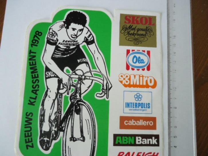 sticker 1978 Wielrennen raleigh racefiets Skol MIro caballer, Verzamelen, Stickers, Zo goed als nieuw, Bedrijf of Vereniging, Verzenden