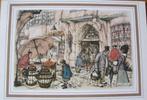 Anton Pieck - straattafereel met fruit en gansen verkoopster, Verzenden, 1980 tot heden, Ongelopen, Overige thema's