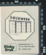 Sticker: Dinky Druk - Den Helder, Verzamelen, Stickers, Ophalen of Verzenden, Zo goed als nieuw, Bedrijf of Vereniging