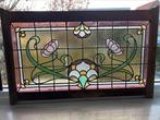 glas in lood raam jugendstil uit 1900, Doe-het-zelf en Verbouw, Glas en Ramen, Ophalen, Gevelraam of Ruit, Gebruikt, 80 tot 120 cm