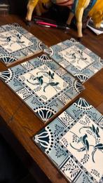 Vier tegels duif motief in goede staat een koop, Antiek en Kunst, Ophalen of Verzenden