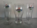 3 Heineken marque deposee bierglazen, Ophalen of Verzenden, Nieuw, Glas of Glazen, Heineken