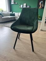 Groene Velvet Stoel - Stijlvol en Comfortabel, Ophalen, Overige kleuren, Zo goed als nieuw, Metaal