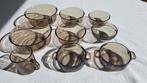 arcoroc france bruin rookglas servies onderdelen 1970, Huis en Inrichting, Keuken | Servies, Ophalen of Verzenden, Glas, Overige stijlen