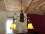 Zwaar houten hanglamp te koop, Ophalen, Gebruikt, Metaal, 50 tot 75 cm