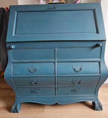 Mooie blauwe secretaire / bureau beschikbaar voor biedingen