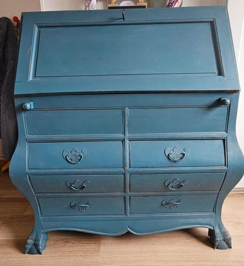 Mooie blauwe secretaire / bureau, Huis en Inrichting, Kasten | Secretaires, Gebruikt, Ophalen
