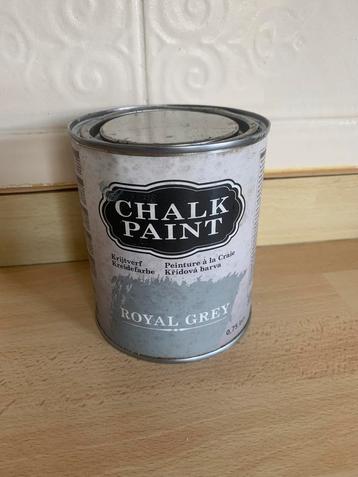 Blik krijtverf:Chalk paint. Royal Grey. 0,75 liter. 6 euro beschikbaar voor biedingen
