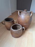 Oude Franse Greskruik/Potten - Set van 3, Antiek en Kunst, Antiek | Keramiek en Aardewerk, Ophalen of Verzenden
