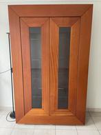 Prachtige Walnoten Vitrinekast met lichtjes, Huis en Inrichting, Kasten | Vitrinekasten, Ophalen, Gebruikt, 100 tot 150 cm, 200 cm of meer