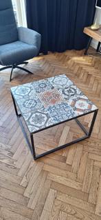 Salontafel met Portugese tegeltjes, Huis en Inrichting, Tafels | Salontafels, Ophalen, 50 tot 100 cm, 50 tot 100 cm, Zo goed als nieuw