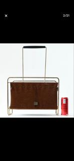 Voss germany Vintage tijdschriftenrek van suede en leer, Ophalen of Verzenden, Gebruikt