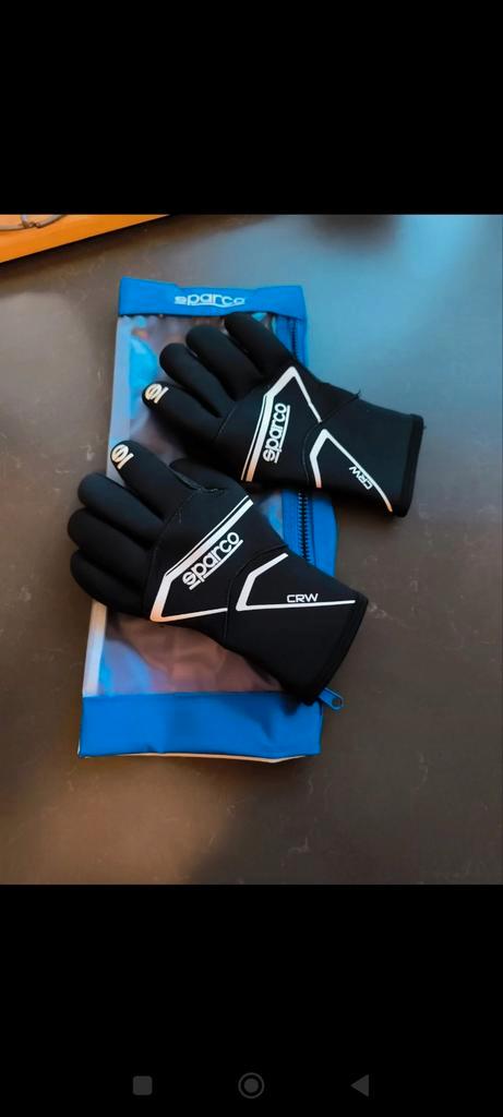 Sparco karting Handschoenen Zwart/Wit - Maat S, Auto diversen, Autosport-onderdelen, Ophalen of Verzenden