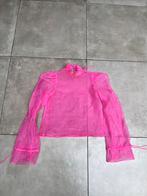 MONKI ROZE MESH TOP TOPJE MET LANGE MOUWEN MAAT S, Ophalen of Verzenden, Zo goed als nieuw, Roze, Monki
