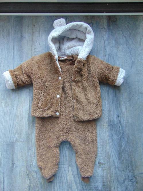 Set : Teddy pak bruin + jas - maat 62 / 68 winterpak, Kinderen en Baby's, Babykleding | Maat 62, Zo goed als nieuw, Jongetje, Pakje