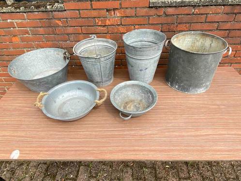 Zinken teilen, emmers en schalen, Antiek en Kunst, Curiosa en Brocante, Ophalen