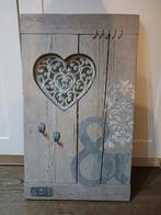 Steigerhouten Sierbord met Hart en Haken, Ophalen, Gebruikt
