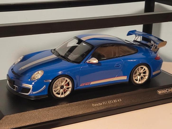 Porsche 997 GT3 RS 4.0 Blauw Minichamps nieuw in ovp, Hobby en Vrije tijd, Modelauto's | 1:18, Nieuw, MiniChamps, Ophalen of Verzenden