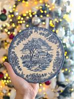 6x Churchill Georgian Collection borden – blauw wit Engels, Huis en Inrichting, Keuken | Servies, Ophalen, Zo goed als nieuw, Bord(en)