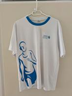 Sportshirt heren,, wit, blauw, maat L, Ophalen of Verzenden, Gebruikt, Kleding, Overige merken