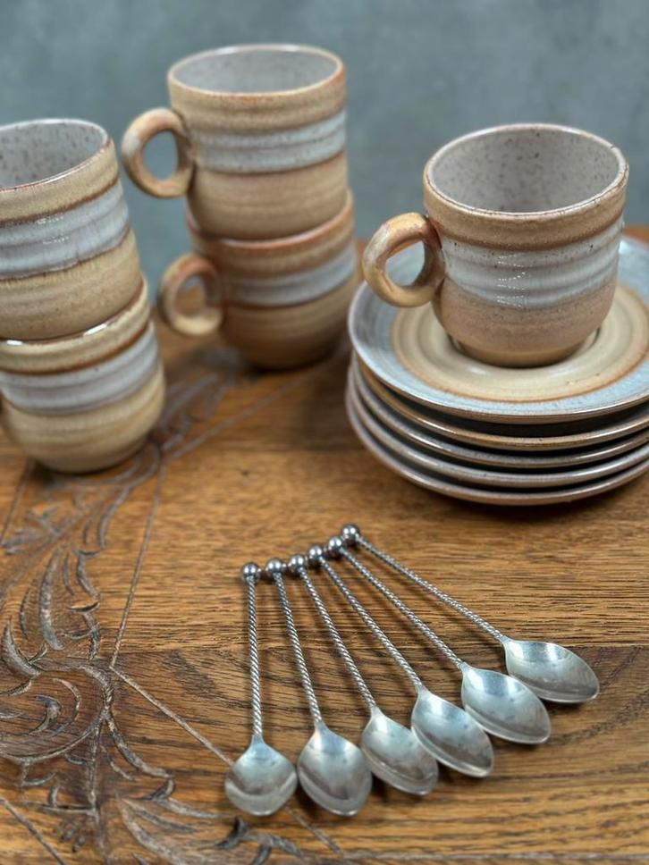 Verzilverde DE lepeltjes met gedraaid steeltje, Huis en Inrichting, Keuken | Bestek, Zo goed als nieuw, Los bestek, Zilver, Ophalen of Verzenden