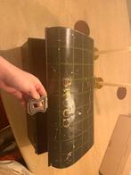 Vintage groene blikken broodtrommel met gouden letters, Ophalen