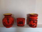 Flora Holland, 3 rode potjes van verschillende modellen, Ophalen of Verzenden