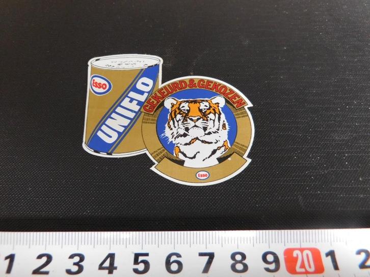 stickers ESSO Uniflo  gekeurd & gekozen  tijger, Verzamelen, Stickers, Zo goed als nieuw, Ophalen