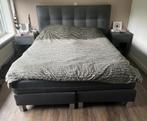 Grijze Boxspring 160x200 cm, Ophalen, Tweepersoons, Zo goed als nieuw, 200 cm