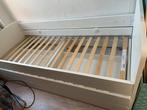 Luröy dubbel bed 90x200cm met uitschuifbed en 2x lade, Ophalen, 90 cm, Eenpersoons, Wit