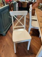 Set van 6 eetkamerstoelen kruis in rugleuning, Ophalen, Wit, Zo goed als nieuw, Vijf, Zes of meer stoelen