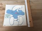 3 Smurfen (raam)stickers uit de jaren 70., Ophalen of Verzenden, Gebruikt, Verschillende Smurfen, Overige typen