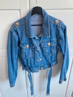 Leuke spijkerjas met gouden knopen maat S/M, Ophalen of Verzenden, Zo goed als nieuw, Blauw