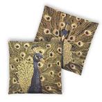 Mars en More kussens met pauw., Ophalen of Verzenden, Nieuw, Blauw, Vierkant