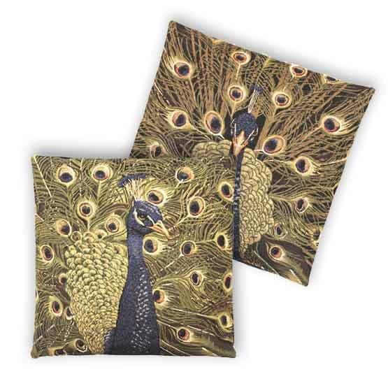 Mars en More kussens met pauw., Huis en Inrichting, Woonaccessoires | Kussens, Nieuw, Blauw, Vierkant, Ophalen of Verzenden