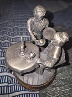 Tinnen Ober/Kelner Bedienende Dame Figuur, Antiek en Kunst, Kunst | Beelden en Houtsnijwerken, Ophalen